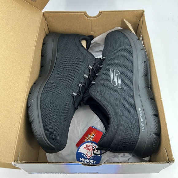 Skechers Summits Louvin Shoes Mens Size 9 Black Wide Fit Slip On Memory Foam - Picture 4 of 14